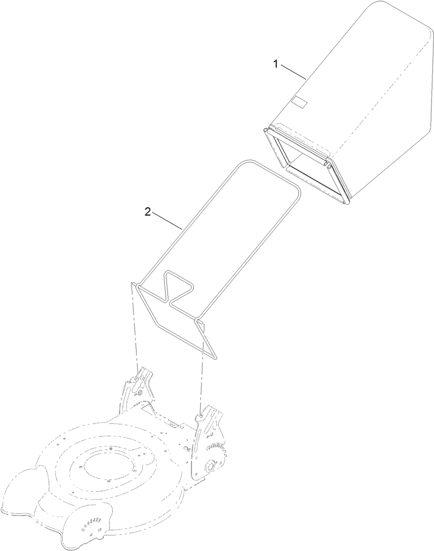 Grass Bag And Frame Assembly Diagram and Parts List for 10632 (313000001 - 313999999)(2013) Lawn Boy Lawn Mower